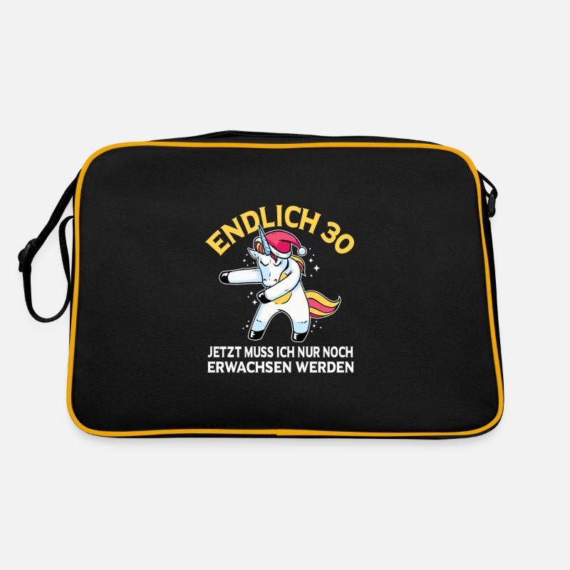 Endlich 30 Jetzt muss ich noch Erwachsen werden - Retro Tasche - Schwarz/Gold