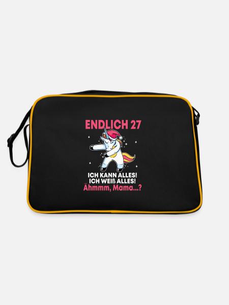 Endlich 27 Ich Kann Alles Ich Weiß Alles - Retro Tasche - Schwarz/Gold
