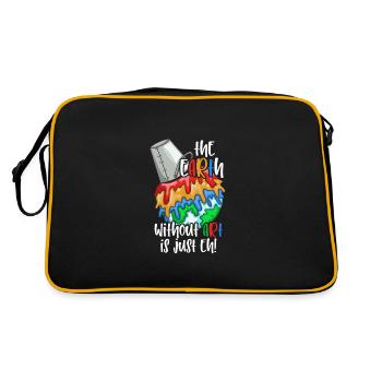 Earth Without Art Is Just Eh - Retro Bag - black/gold - Back