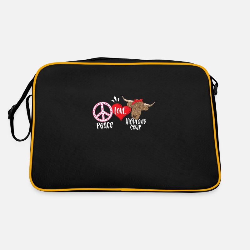 Peace Love Highland Cows Sac Retro