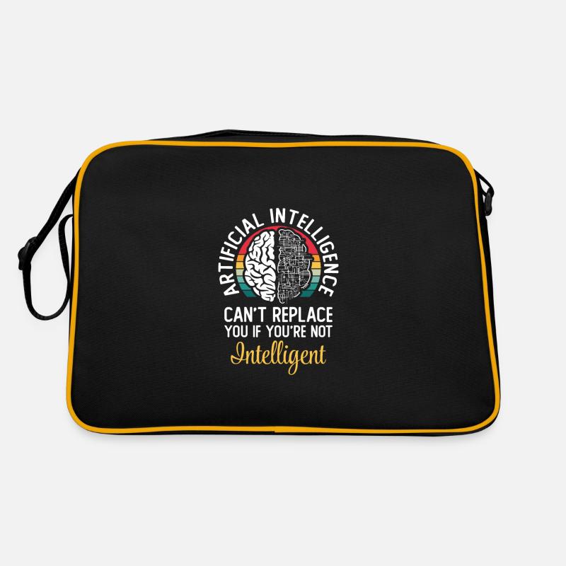 Artificial Intelligence Algorithmus Brain Retro Tasche