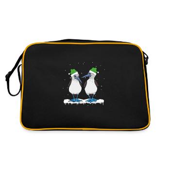 Oiseaux marins Noël à pieds bleus - Sac Retro - noir/or - Dos
