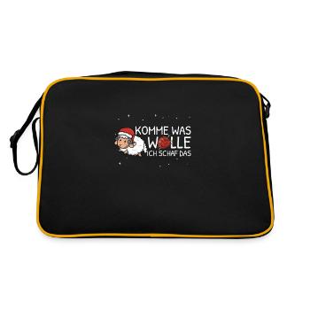 Komme Was Wolle Ich Schaf Das - Retro Tasche - Schwarz/Gold - Hinten