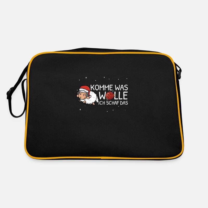 Komme Was Wolle Ich Schaf Das - Retro Tasche - Schwarz/Gold