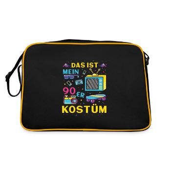 Das ist mein 90er Kostüm - Retro Tasche - Schwarz/Gold - Hinten