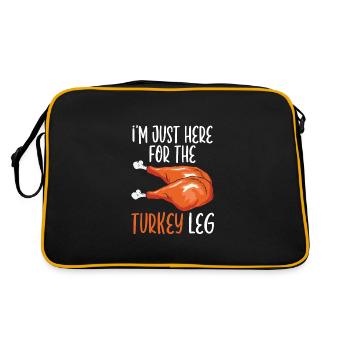 Je suis juste ici pour la nourriture de la jambe de dinde - Sac Retro - noir/or - Dos