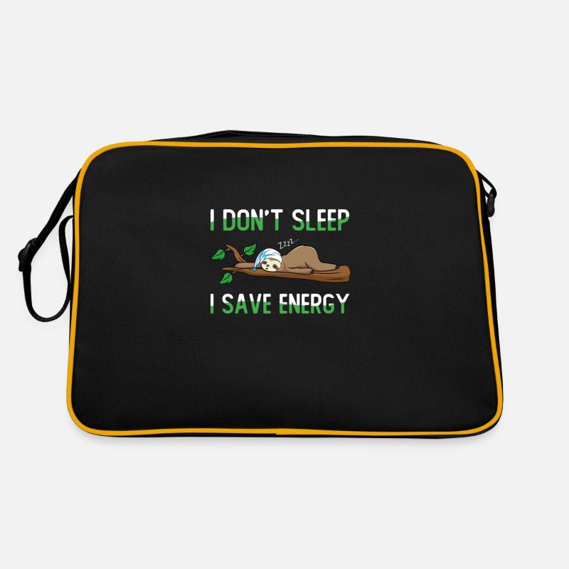 I Don't Sleep I Save Energy - Retro Tasche - Schwarz/Gold