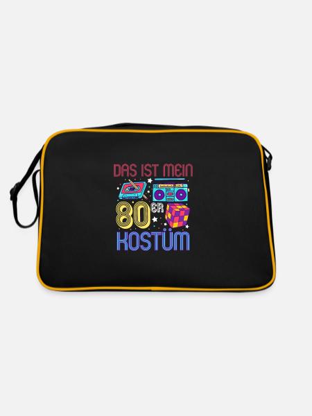 Das ist mein 80er Kostüm - Retro Tasche - Schwarz/Gold - Hinten