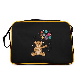 Teddy Bär Planet Luftballons Astronaut - Retro Tasche - Schwarz/Gold - Hinten