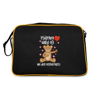 Plüschig Wird Oft Mit Dick Verwechselt - Retro Tasche - Schwarz/Gold - Hinten