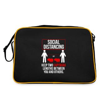 Distanciation sociale Drôle de capybara - Sac Retro - noir/or - Dos