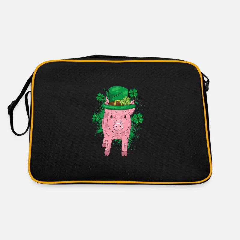 Trèfle Cochon chanceux Sac Retro