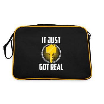 It Just Got Real - Retro Tasche - Schwarz/Gold - Hinten