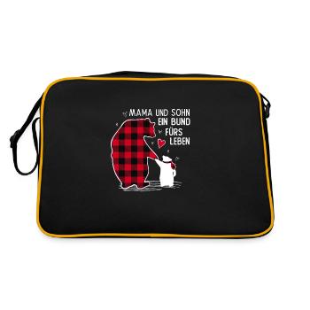 Mama und Sohn Ein Bund fürs Leben - Retro Tasche - Schwarz/Gold - Hinten