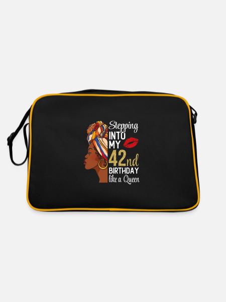Entrer dans mon 42e anniversaire comme une reine - Sac Retro - noir/or - Dos