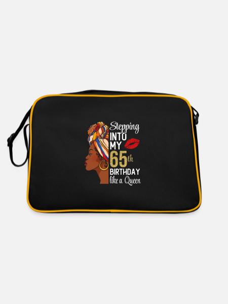 Entrer dans mon 65e anniversaire comme une reine - Sac Retro - noir/or - Dos