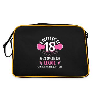 Enfin 18 maintenant je rends légal - Sac Retro - noir/or - Dos