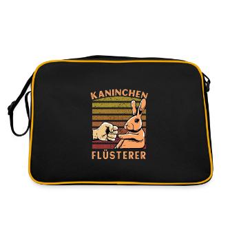 Kaninchen Flüsterer - Retro Tasche - Schwarz/Gold - Hinten
