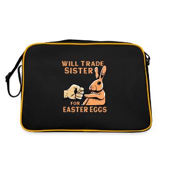 Will Trade Sister For Easter Eggs - Retro Tasche - Schwarz/Gold - Hinten