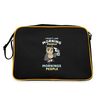 Hibou accro au café - Sac Retro - noir/or - Dos