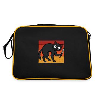 Chat fou avec couteau - Sac Retro - noir/or - Dos
