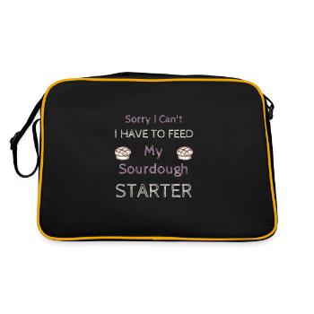 Tut mir leid, dass ich meinen Sauerteigstarter nicht füttern muss - Retro Tasche - Schwarz/Gold - Hinten