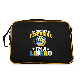 Of Course I'm Defensive I'm A Libero - Retro Tasche - Schwarz/Gold - Hinten