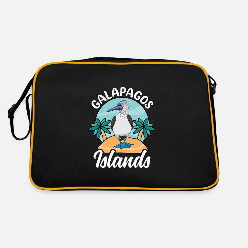 Galapagos Islands - Retro Tasche - Schwarz/Gold