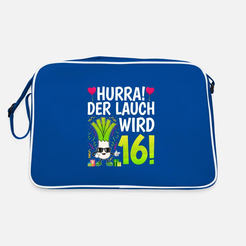 Hurra der Lauch wird 16 Retro Tasche