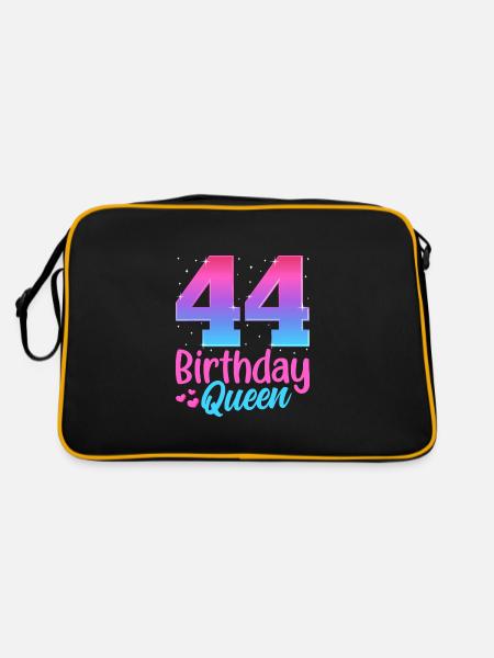 Birthday Queen 44 Geburtstag - Retro Bag - black/gold - Back