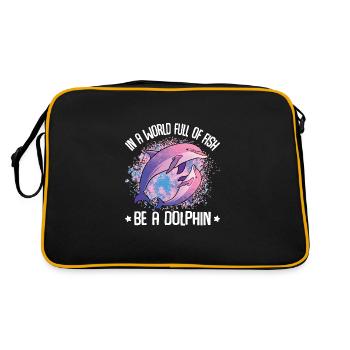 In A World Full Of Fish Be A Dolphin - Retro Bag - black/gold - Back