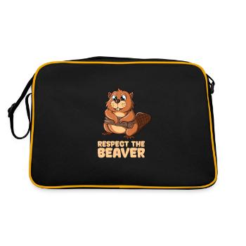 Respect The Beaver - Retro Bag - black/gold - Back