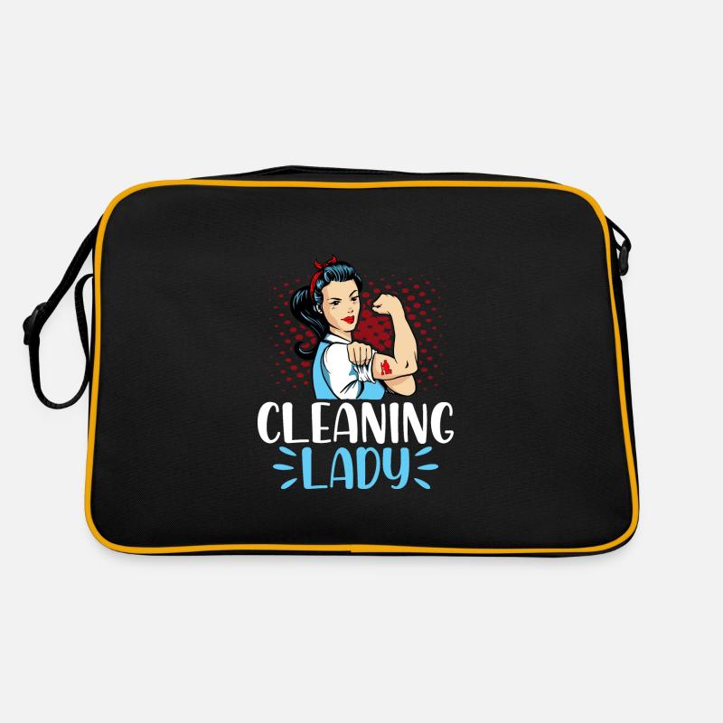 Cleaning Lady - Retro Tasche - Schwarz/Gold