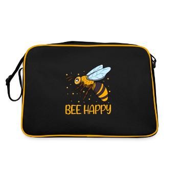 Bee Happy - Retro Bag - black/gold - Back