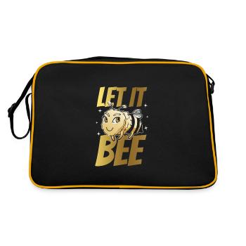 Let It Bee Biene Imker Bienenzüchter Honigbiene - Retro Tasche - Schwarz/Gold - Hinten
