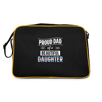 Proud Dad Of Beautiful Transgender Daughter - Retro Bag - black/gold - Back