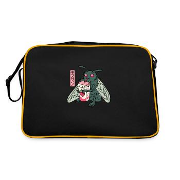 Mothman Kawaii Strawberry Milk Shake Carton - Retro Bag - black/gold - Back