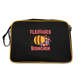 Fleißiges Bienchen - Retro Tasche - Schwarz/Gold - Hinten