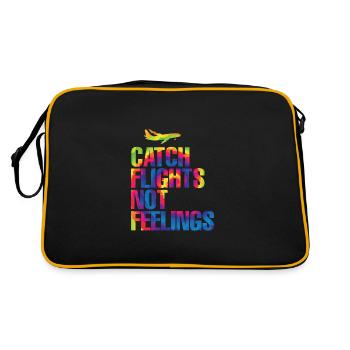 Catch Flights Not Feelings - Retro Tasche - Schwarz/Gold - Hinten