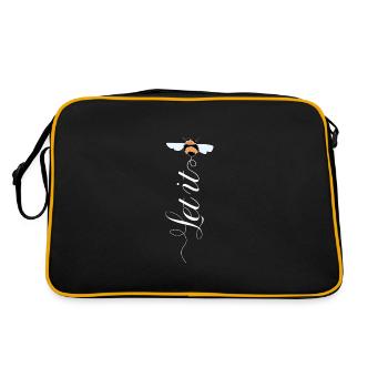 Let It Bee - Retro Tasche - Schwarz/Gold - Hinten