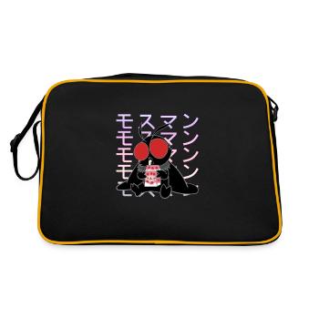 Mothman Kawaii Strawberry Milk Shake Carton - Retro Bag - black/gold - Back