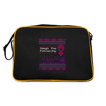 Sleigh The Patriarchy - Retro Tasche - Schwarz/Gold - Hinten