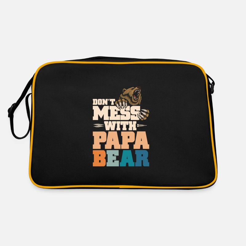 Don't Mess With Papa Bear - Retro Tasche - Schwarz/Gold
