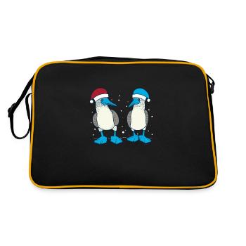 Blue-footed booby Christmas - Retro Bag - black/gold - Back