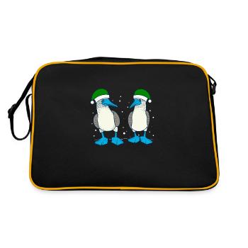 Blue-footed booby Green Christmas hat - Retro Bag - black/gold - Back