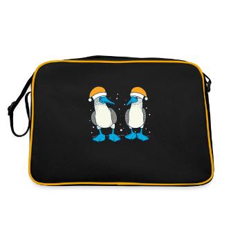 Blue-footed booby Christmas - Retro Bag - black/gold - Back