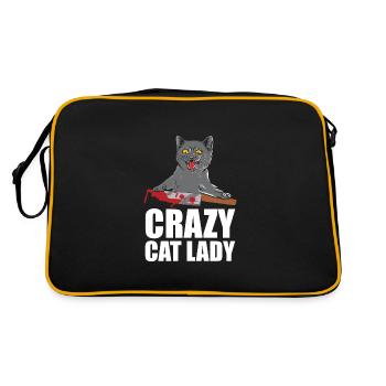 Crazy Cat Lady - Sac Retro - noir/or - Dos
