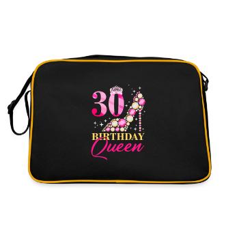 Anniversaire Reine 30e anniversaire - Sac Retro - noir/or - Dos