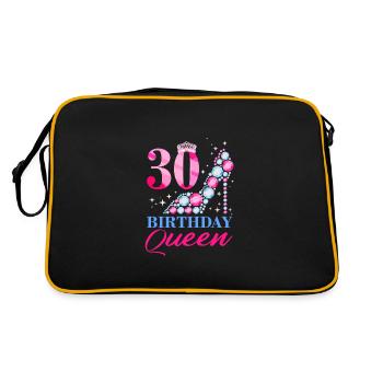 Anniversaire Reine 30e anniversaire - Sac Retro - noir/or - Dos