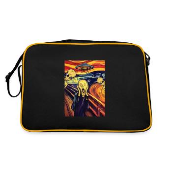Le cri Edvard Munch Alien OVNI Peinture - Sac Retro - noir/or - Dos